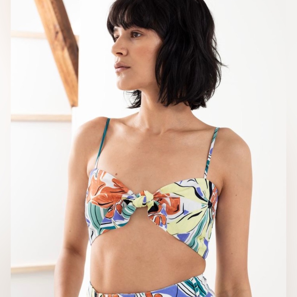 & Other Stories Tropical Tie Bandeau Top - Picture 2 of 2